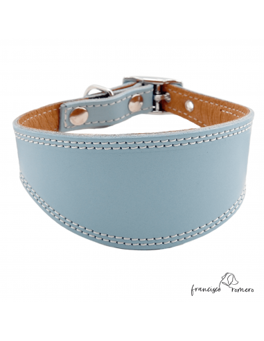 Collar para Galgo Liso Plata Celeste