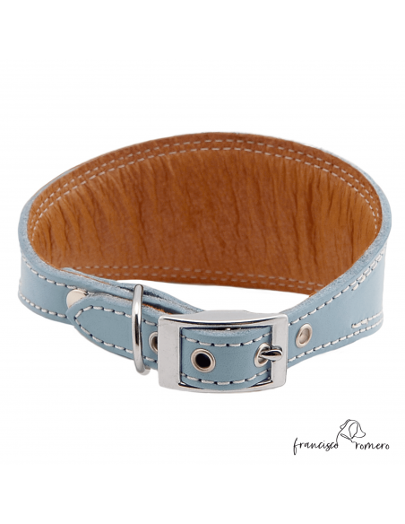 Collar para Galgo Liso Plata Celeste