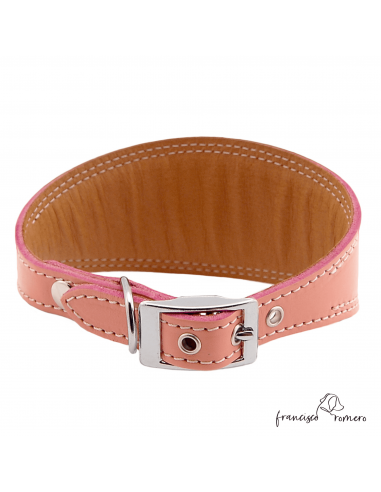Collar para Galgo Liso Plata Rosa