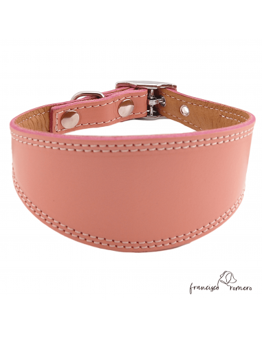 Collar para Galgo Liso Plata Rosa