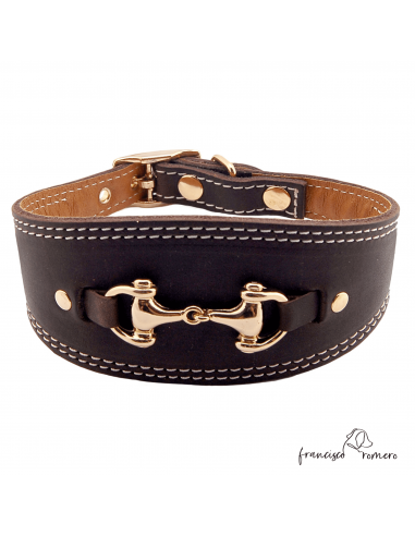 Collar para Galgo Estribo Oro Marrón