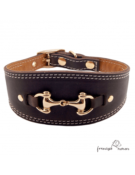Collar para Galgo Estribo Oro Marrón