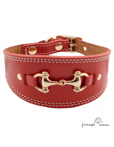 Collar para Galgo Estribo Oro Rojo