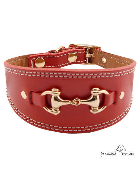 Collar para Galgo Estribo Oro Rojo