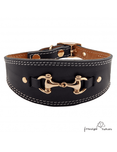Collar para Galgo Estribo Oro Negro