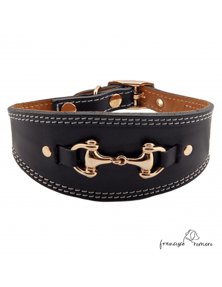 Collar para Galgo Estribo Oro Negro