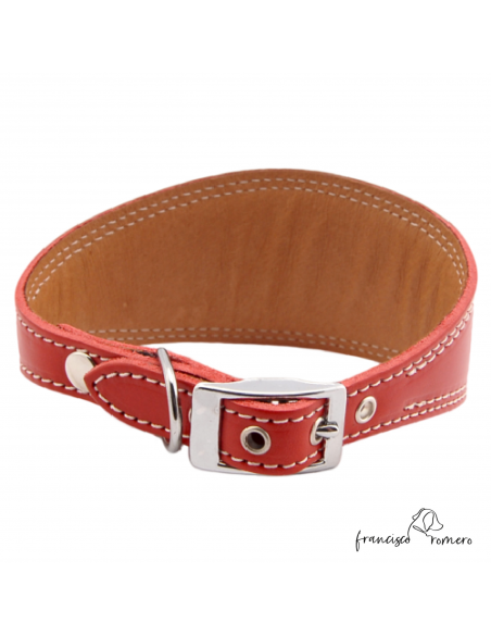 Collar para Galgo Estribo Plata Rojo