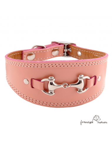 Collar para Galgo Estribo Plata Rosa