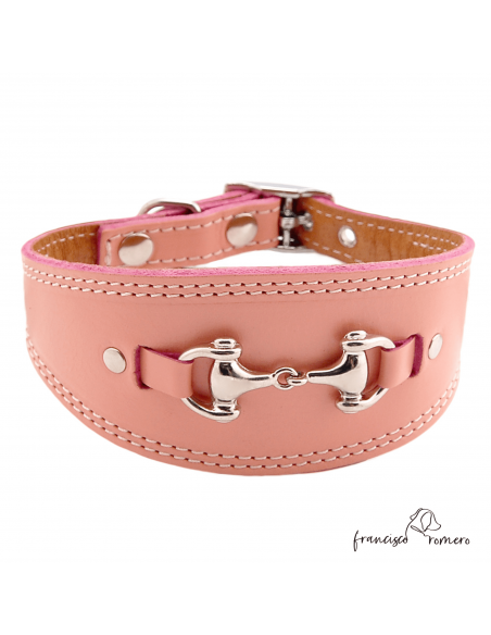 Collar para Galgo Estribo Plata Rosa
